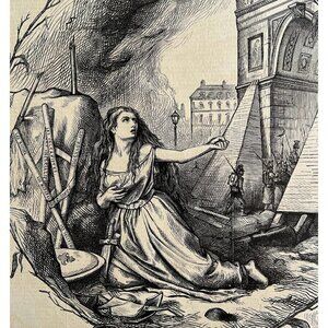 Thomas Nast France Germany Centerfold 1871 Victorian Woodcut Engraving LGBinTN2